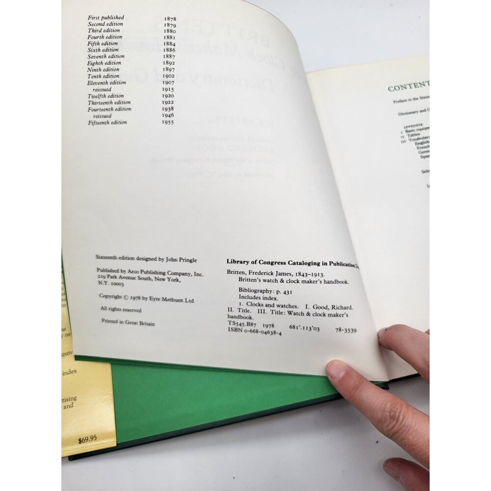 Britten's Watch & Clock Maker's Handbook Dictionary Guide 16th Edition - Picture 7 of 12